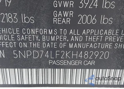 2019 Hyundai Elantra Se из США, поврежденный, VIN 5NPD74LF2KH482920